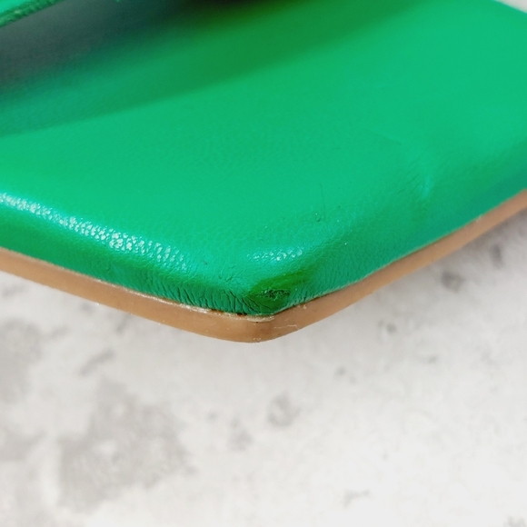 NEW Open Edit Lely Green Square Toe Slide Sandals I648 - Picture 11 of 12